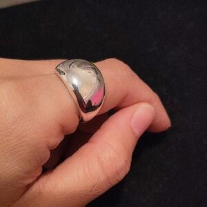 Bold Chunky Dome Ring in Shiny Silver